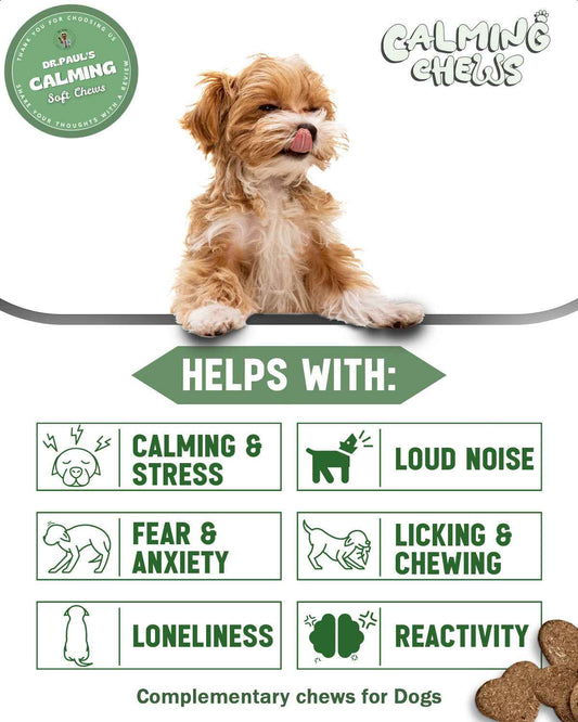 Calming Chews for Dogs – Soft Chews for Anxiety Relief, Stress Reduction & Balanced Behaviour - Dr.Paul