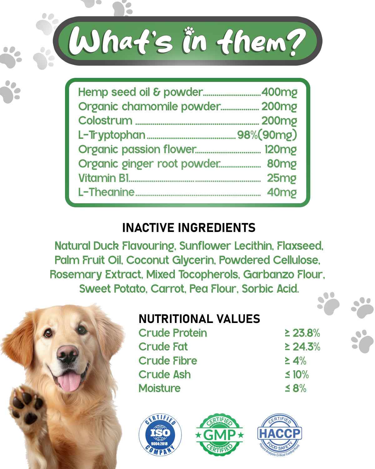Calming Chews for Dogs – Soft Chews for Anxiety Relief, Stress Reduction & Balanced Behaviour - Dr.Paul