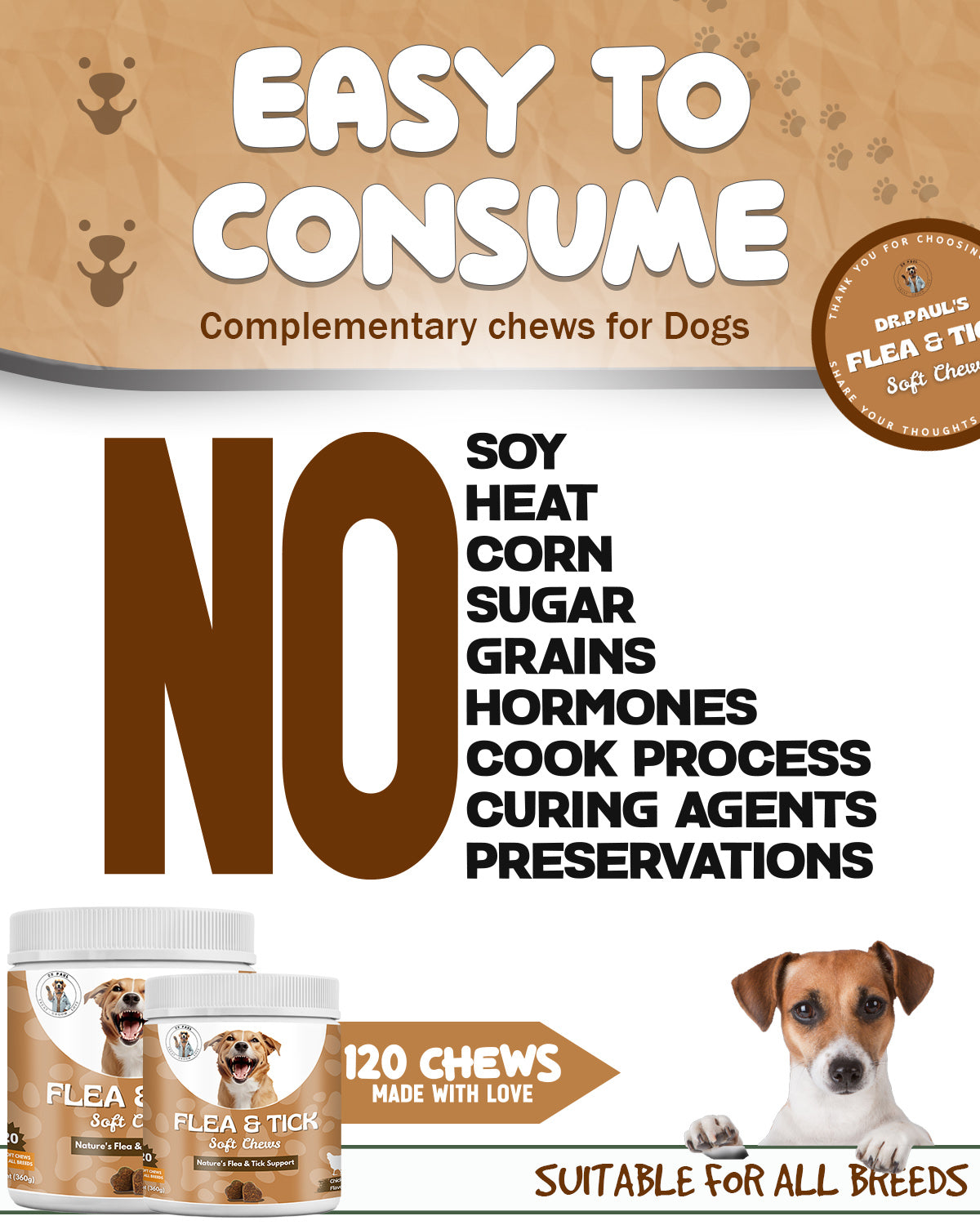 Flea & Tick Soft Chews for Dogs – Chews for Natural Protection, Skin Health & Immune Support