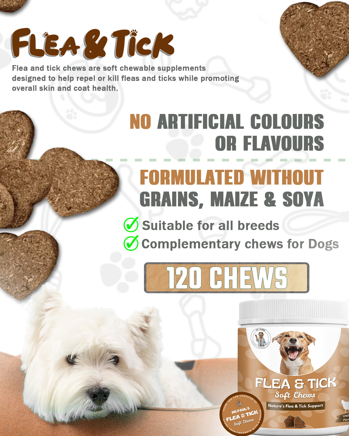 Flea & Tick Soft Chews for Dogs – Chews for Natural Protection, Skin Health & Immune Support