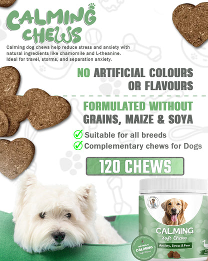 Calming Soft Chews for Dogs – Chews for Anxiety, Stress Relief & Balanced Behaviour
