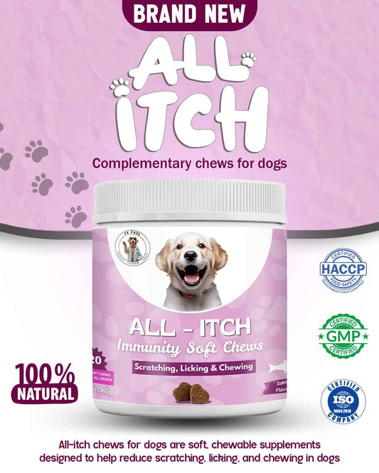 All-Itch Immunity Soft Chews for Dogs - Dog Itchy Skin Chews for Soothing and Immune Support - Dr.Paul