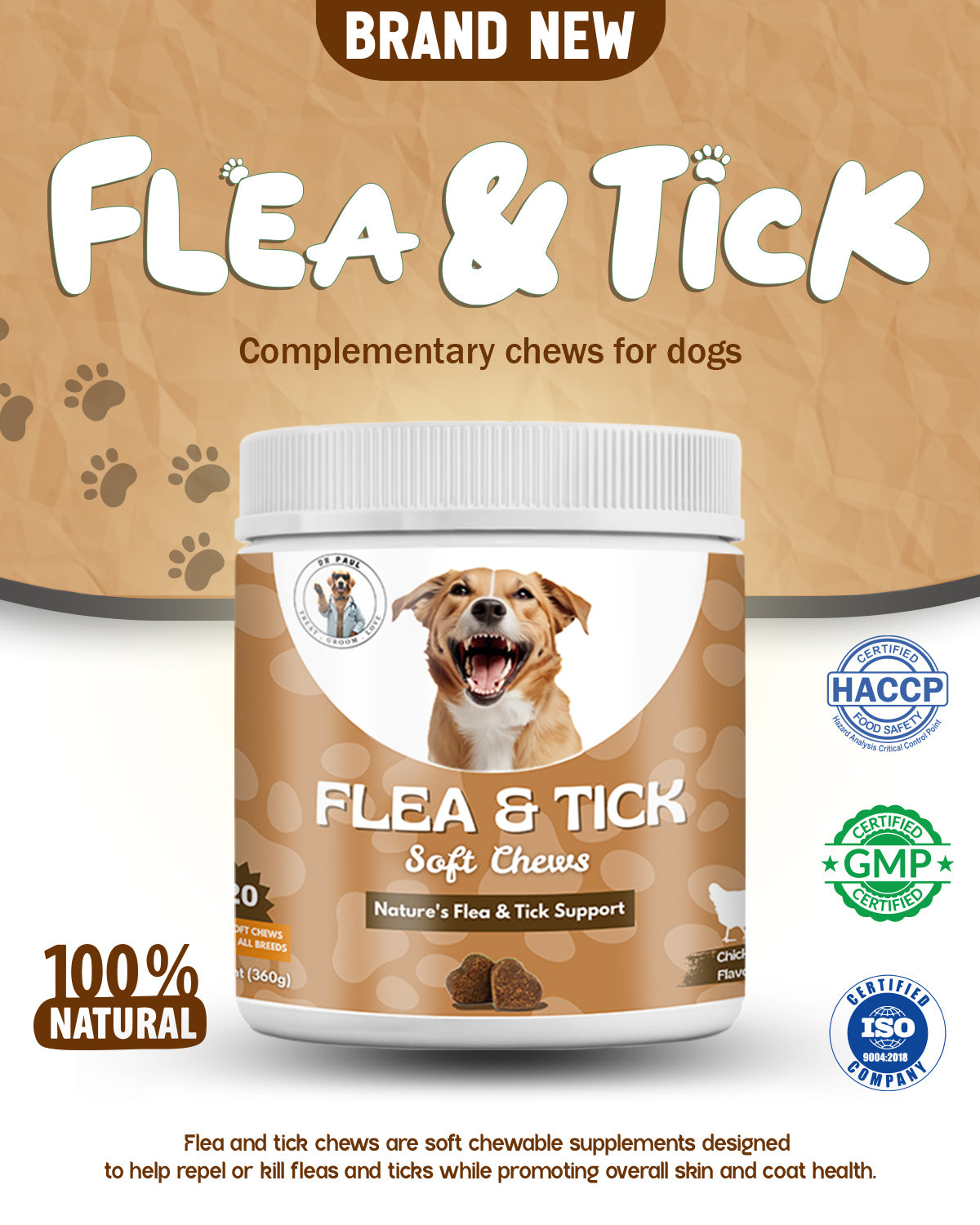 Flea & Tick Soft Chews for Dogs – Chews for Natural Protection, Skin Health & Immune Support