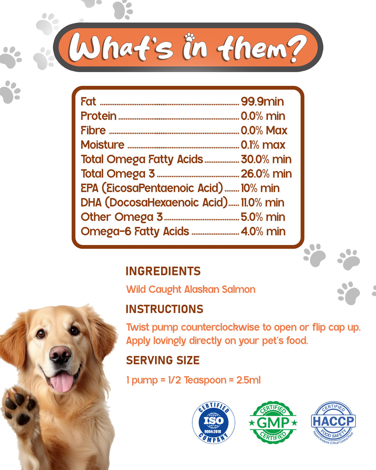 Wild Alaskan Salmon Oil for Dogs & Cats – Omega-3 Support for Skin, Coat & Joints