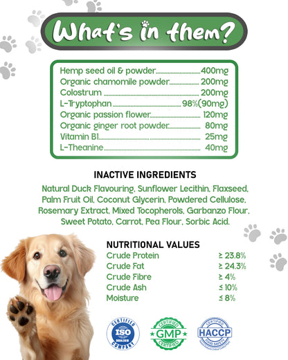 Calming Soft Chews for Dogs – Chews for Anxiety, Stress Relief & Balanced Behaviour